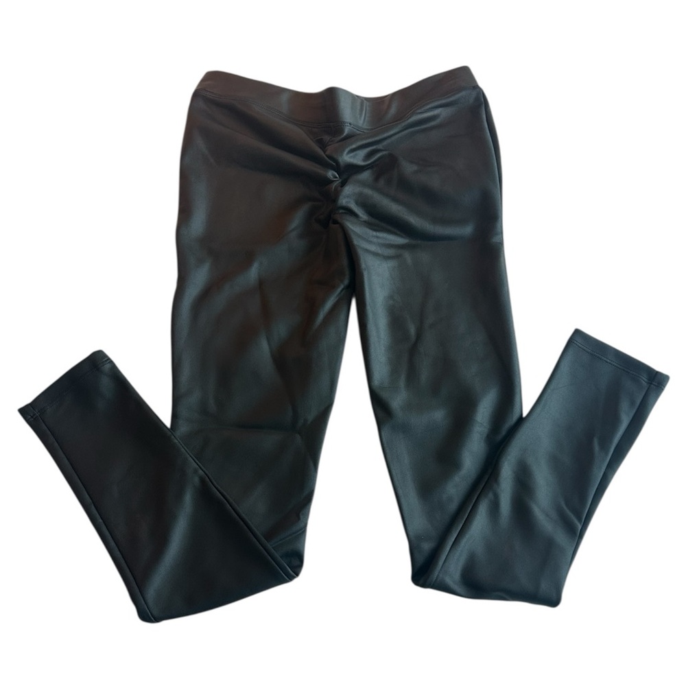 Express Scrunch Ruched Booty Faux Leather Look Leggings Black Size S